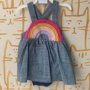 Baby Cat and Jack 2 piece Blue Rainbow Dress